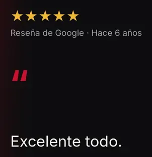 Reseña de Google, 5 estrellas: Excelente todo.